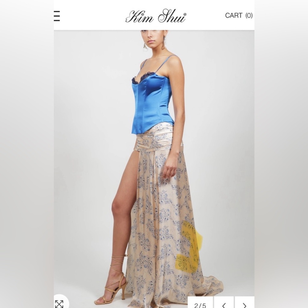 Kim shui floral satin maxi skirt small like brand new worn once